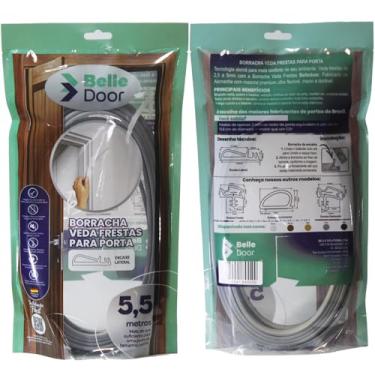 Imagem de Borracha Amortecedora Veda Frestas para Porta - Encaixe Lateral Cinza 5.5m - Belledoor