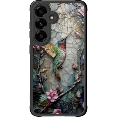 Imagem de DEENAKIN Capa fofa para Samsung Galaxy S25 Plus, capa rígida floral estética, compatível com Magsafe, capa protetora de telefone fina retrô moderna e exclusiva para mulheres e meninas, beija-flor