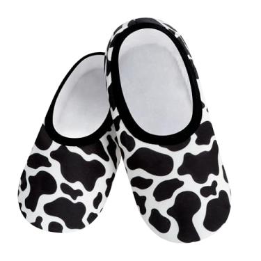 Imagem de Snoozies Meias femininas Skinnies – Antiderrapante, Leve e Macia, Forro de Sherpa Dobrável para Viagem, Moocows, X-Large