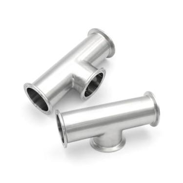 Imagem de Tri Clamp Reducing Low Neck Tee Short Outlet 1,5 2Inch 304 316L Aço Inoxidável Homebrew Beer Pipe Fittings (3.8 cm, 2 PCS_SS316L)