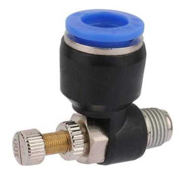 Imagem de Válvula reguladora pneumática, 2 peças, controlador de velocidade de fluxo de ar de plástico de cobre premium, acessórios de conexão rápida para sistemas de tubulação de ar com 10 (SL10-01)