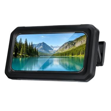 Imagem de Suporte de telefone à prova d'água para chuveiro - capa de iPhone retrátil ajustável antiembaçamento de 480° para chuveiro, acessórios de banheiro suporte de parede para celulares de 4 a 7 polegadas