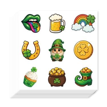 Imagem de AHANDMAKER Adesivos autoadesivos para o dia de São Patrício, 180 peças, trevos de quatro folhas, adesivos para agenda, calendário, scrapbook, artesanato, artes, diário, saco de presente, selo temático