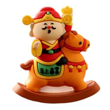 Imagem de KiBcsLic Cavalo de balanço, da Riqueza, Ornamento de Mesa, Estátua Decorativa para Escritório, Estante, Painel do Carro, Presente de Ano, Cavalo Laranja