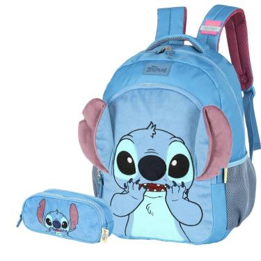 Imagem de Mochila Stitch de Costas + Estojo Triplo Amplo-Unissex