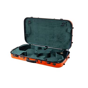 Imagem de Crossrock, Capa dupla de fibra de vidro 0 cordas - serve para bandolim estilo A/F e tiras de violino 4/4, compartimentos internos, enchimento fixo e removível - inclui TSA Lock-Orange, (CRF2020MVOR)