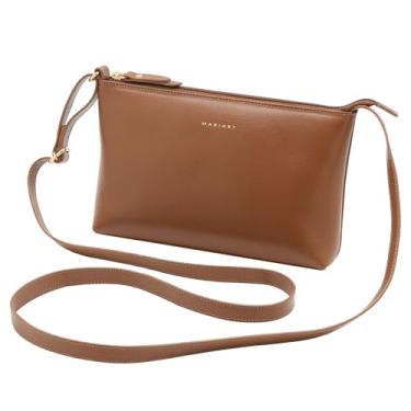 Imagem de Bolsa Feminina Transversal de Couro Bovino Legítimo Mariart Salsa (Camel)