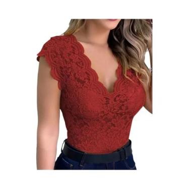 Imagem de Top De Alças Em Renda Com Decote Em V Em Cores Candy Para Mulheres, Br