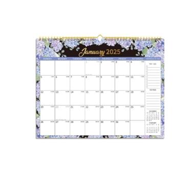 Imagem de Generic Calendário de parede 2025, calendário suspenso de 12 meses com blocos de escrita grandes, adequado para agenda, diário, diário, agenda, agenda, organizador, design floral, tamanho 37 x 28,7 cm