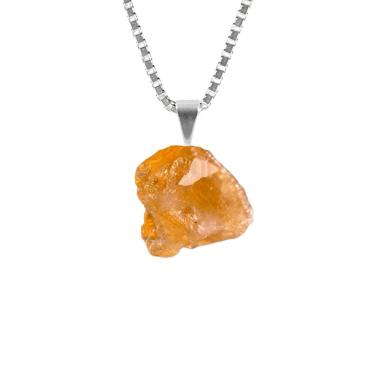 Imagem de Colar Prata 925 Citrino Bruto Verdadeiro - Ponte Vecchio