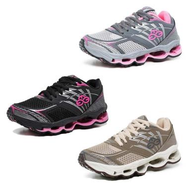 Imagem de Kit 3 Tênis Menina Infantil Estilo Esportivo Macio e Flexível Compre Já-Feminino