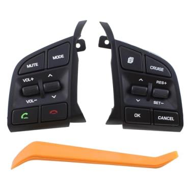 Imagem de MOTOKU Par de botões de controle de cruzeiro para volante esquerdo e direito, interruptores de volume remoto por rádio para Hyundai Tucson 2016-2018