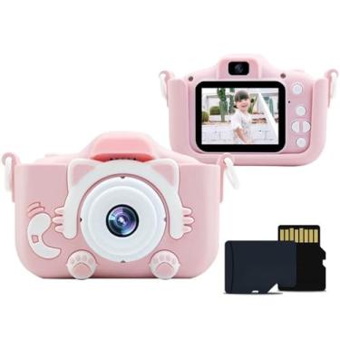 Imagem de Mini Câmera Infantil Mini Recarregável Com Capa Video Jogos Fotos, Suporta Capaz De Tirar Da Vida real (Rosa+8G)