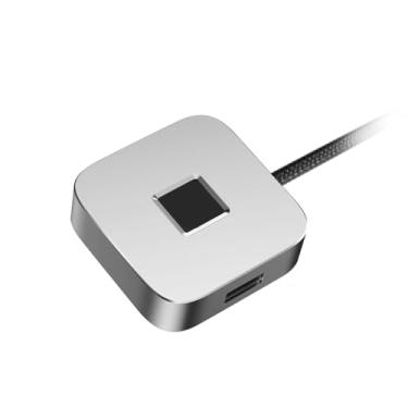 Imagem de Zopsc Leitor de Impressão Digital USB, Scanner Biométrico de Impressão Digital de Correspondência Rápida de 360 ​​graus Com Cabo de Extensão de 1,5 M para Desktop de PC (Prata)