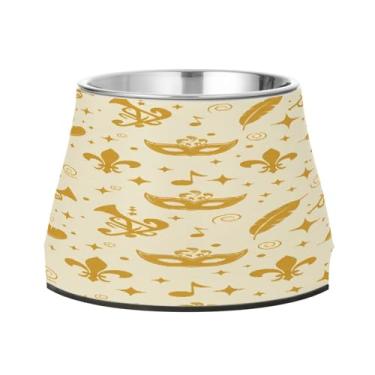 Imagem de CEBUGI Tigelas de aço inoxidável para cães e gatos, resistentes à ferrugem, removíveis, para animais de estimação elevadas, antiderrapantes para alimentação de cães e gatos, elementos de carnaval