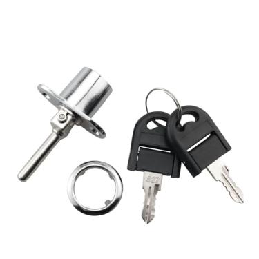 Imagem de JCBIZ Chave dobrável reforçada com trava tripla para armários de gaveta, uma fechadura para três armários de arquivos 19 mm prata para caixas de correio, caixas de ferramentas e ferragens seguras para