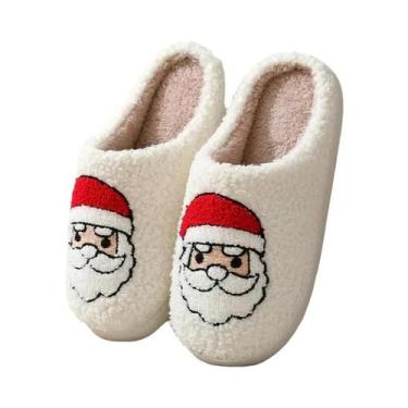 Imagem de Pantufas De Natal Quentes De Inverno Para Mulheres, Com Sola Macia, Es