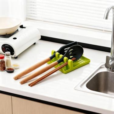 Imagem de Organizador de cozinha e suporte de tampa, organizador de tampa de panela com suporte de utensílios, design compacto para pauzinhos, utensílios de cozinha