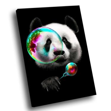 Imagem de Quadro Panda Com Bolha De Sabão Br Artes Grande 118x78