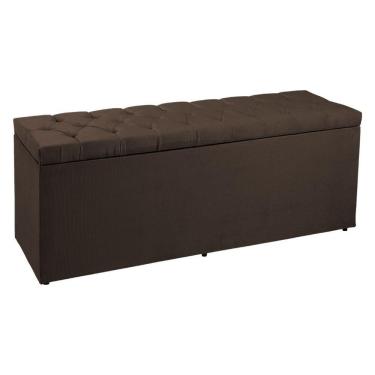 Imagem de Calçadeira Recamier Baú Queen 1,60m Madrid Suede Marrom