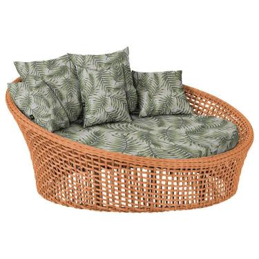 Imagem de Chaise Hungria Pintura Marrom Corda Náutica E5 Trama Terra Cota