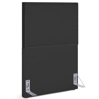 Imagem de Cabeceira Cama Box Solteiro Com Tachas 100 Cm Suede Preto