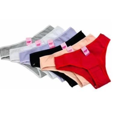 Imagem de Kit 10 Calcinhas Algodão Pop Adulto Básica Lisa Borneo, GG