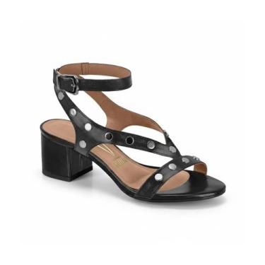 Imagem de Sandália Feminina Vizzano Casual Salto Grosso Baixo Confortável Origin