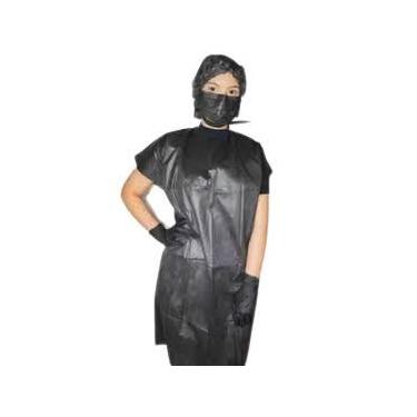 Imagem de Avental Descartável Tnt Manga Curta Tnt 30g - Preto - GKL BRAZIL, Pret