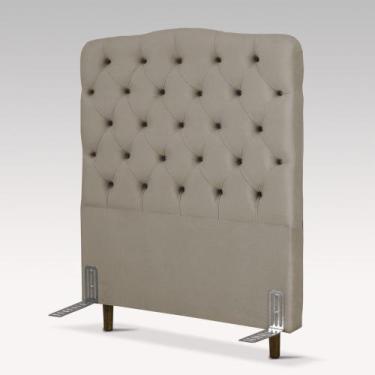 Imagem de Cabeceira de Cama Box Solteiro 110 cm Dunas Larhome Suede Veludo Marro