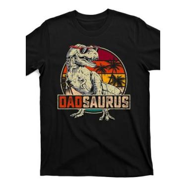 Imagem de Camiseta Masculina Dadsaurus T-Rex Dinossauro 100% Algodão - Urban Pul