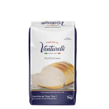 Imagem de Farinha de Trigo Venturelli Puríssima 1kg  Extra Branca e Enriquecida