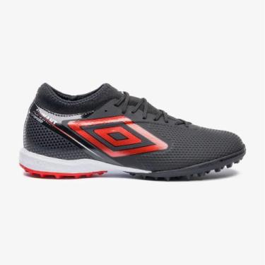 Imagem de Chuteira Society Adamant Top Speed Premier Umbro Unissex Cor:Preto+Ver