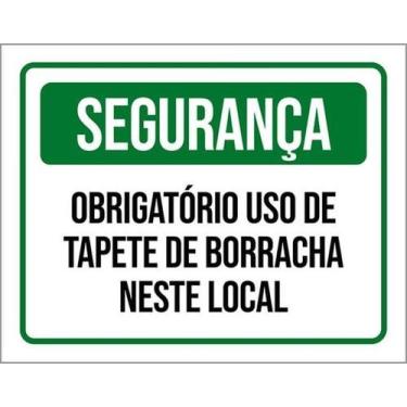 Imagem de Kit 10 Placas De Sinalização - Segurança Obrigatório Tapete - Sinalizo