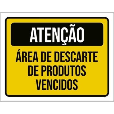 Imagem de Kit 5 Placa Acm Área De Descarte Produtos Vencidos 18X23 - Sinalizo