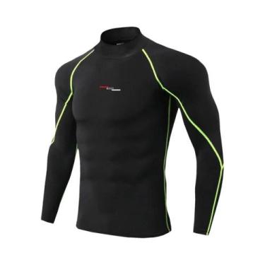 Imagem de Camiseta De Compressão Masculina De Manga Longa Para Corrida, Secagem 