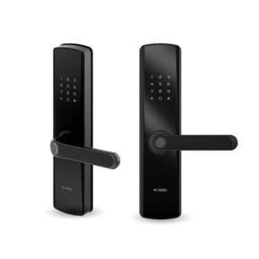 Imagem de Fechadura Digital de Embutir Biométrica Wifi com Senha e Tag, Controle