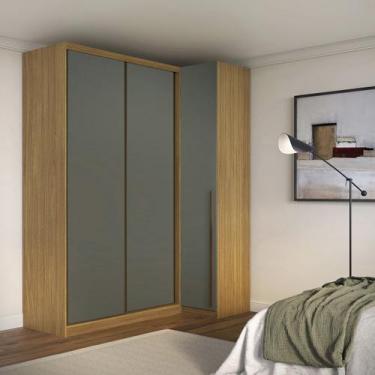 Imagem de Guarda Roupa de Canto Porta de Correr 3 Portas MDF Altezza Trend Belma
