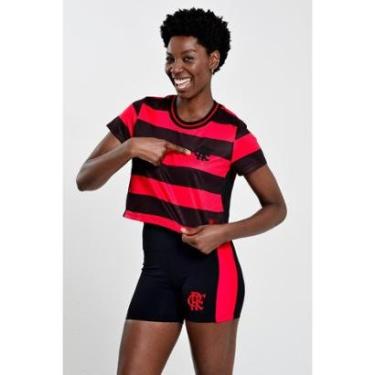 Imagem de CROPPED FLAMENGO LISTRADO GOLA LISTRADO LOGO EM GEL COIMBRA-Feminino