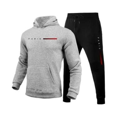 Imagem de Conjunto Esportivo Masculino Confortável Com Capuz, Calças De Moletom,
