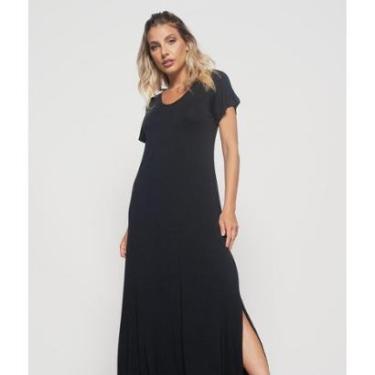 Imagem de Vestido Salvatore Fashion Longo Manga Curta Malha Feminino-Feminino