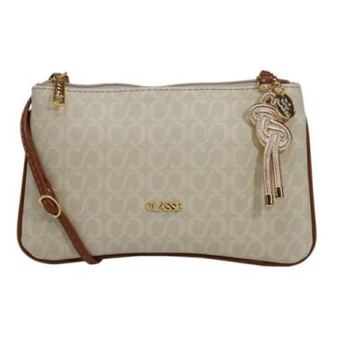 Imagem de Bolsa Feminina Tiracolo Pequena Classe Couro, Creme, Nocciola