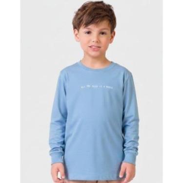 Imagem de Camiseta Estampada Com Punhos Elegante Quentinho Dia a Dia Inverno Frio - Menino 4 a 14 anos-Masculino