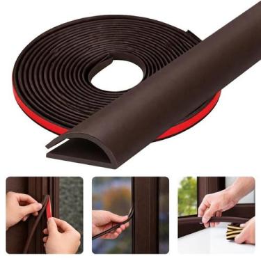 Imagem de Veda Fresta janelas Vãos Portas 1 Metro Adesivo 8mm Perfil D Vedação P