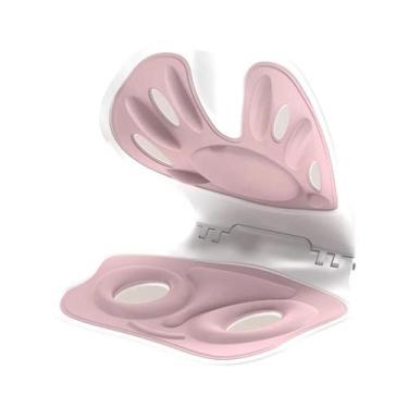 Imagem de Almofada Ergonômica Dobrável Para Suporte Lombar Em Cadeira De Escritó