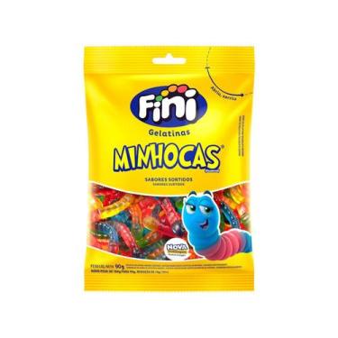Imagem de Balas de Gelatina Fini Minhocas 90g, 1 unidade, Morango, limão, frambo