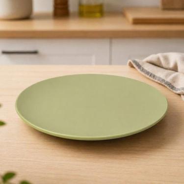 Imagem de Pratos Raso Jantar Unni Oliva 26cm Louça Oxford Jogo 6pçs - Genérico, 