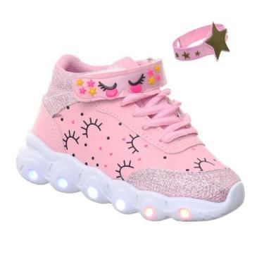 Imagem de Tenis Sapato Calçado Botinha Infantil Feminino Luz Led Pisca - Jose Ce