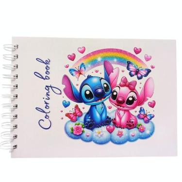 Imagem de Livro para Colorir Stitch e Angel Branco 50 Folhas 180g - DTUDO PRESEN