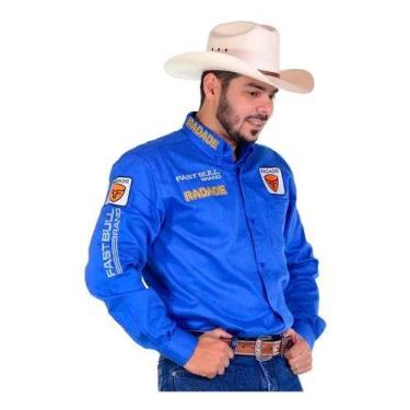 Imagem de Camisa Bordada Country Radade Masculina Brands, Azul, P